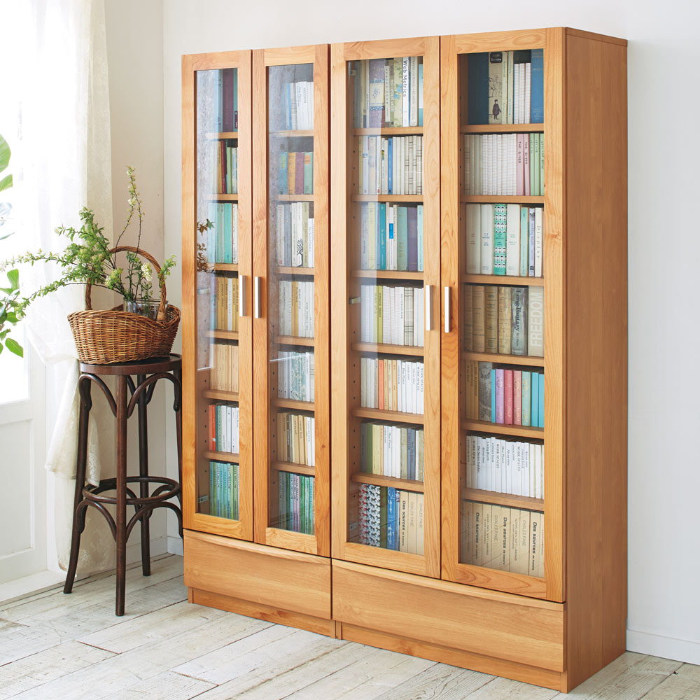 アルダー天然木 頑丈書棚 ハイタイプ(高さ180cm) 幅77×奥行32cm 本棚 ブックシェルフ 書棚 ラック シェルフ 530318