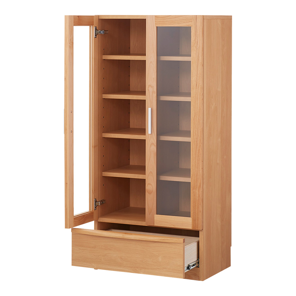 アルダー天然木 頑丈書棚 ミドルタイプ(高さ130cm) 幅60×奥行42cm 本棚 ブックシェルフ 書棚 ラック シェルフ 530319