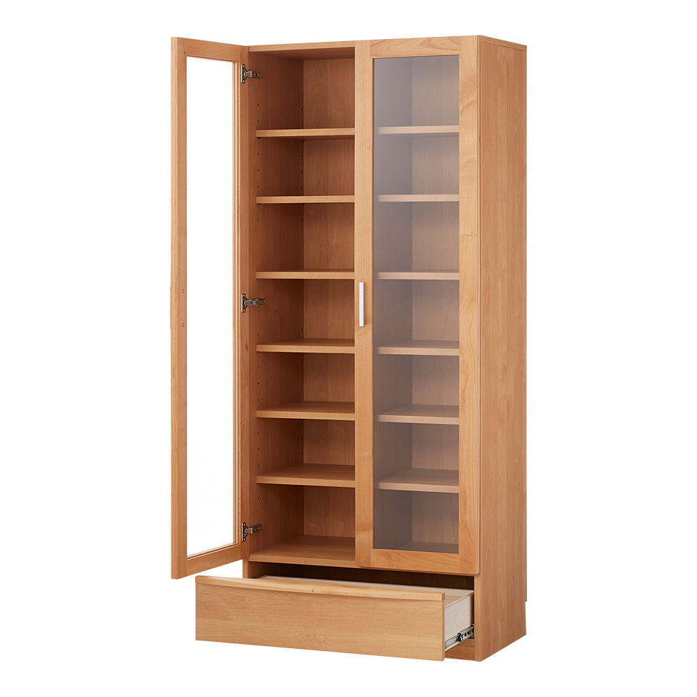 アルダー天然木 頑丈書棚 ハイタイプ(高さ180cm) 幅77×奥行42cm 本棚 ブックシェルフ 書棚 ラック シェルフ 530322