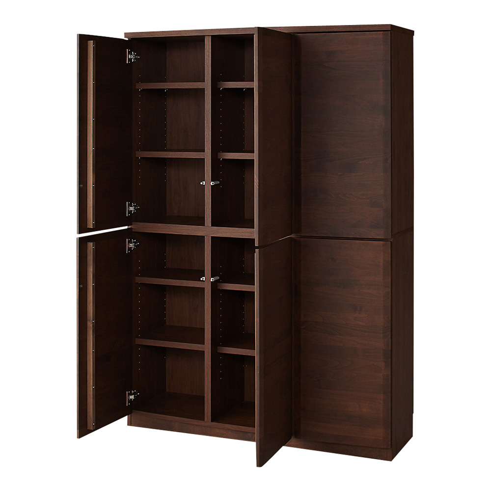 アルダー天然木 アールデザインブックシェルフ 幅120.5高さ172cm 本棚 ブックシェルフ 書棚 ラック シェルフ 530464