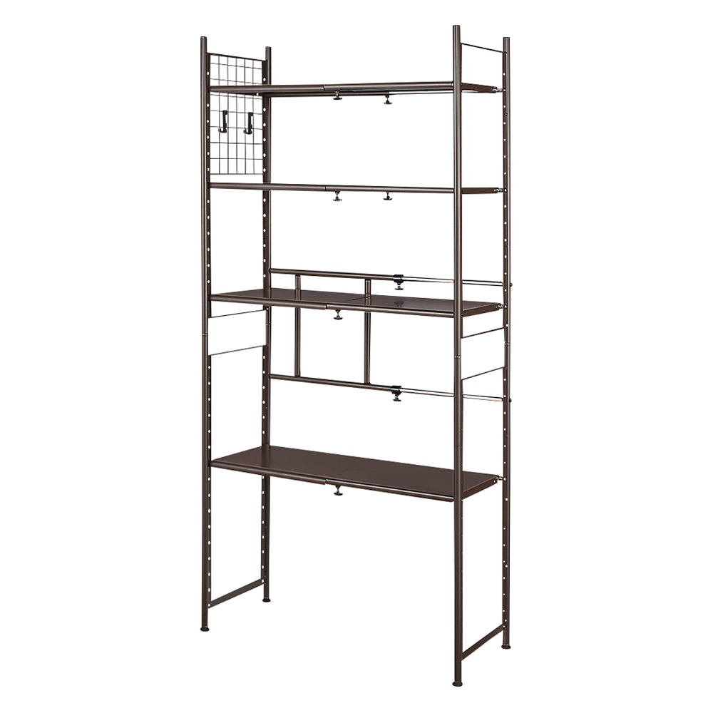 頑丈フレキシブル伸縮ラック 棚4段 幅50-83cm レンジ台 キッチンラック キッチン収納 531107