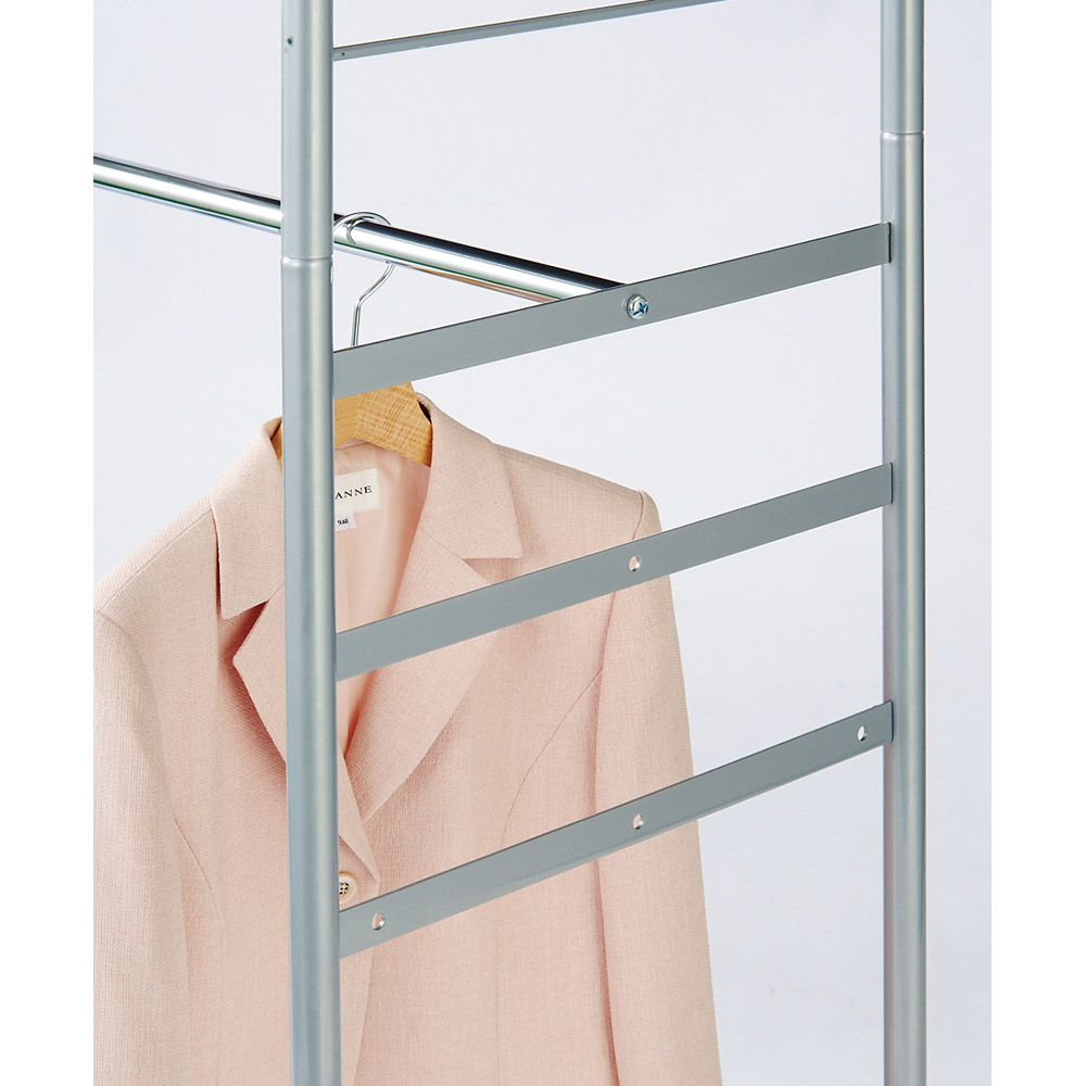 奥行79cm 上下カーテン付き突っ張り頑丈ハンガーラック ロー