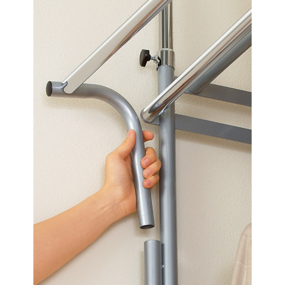 奥行79cm 上下カーテン付き突っ張り頑丈ハンガーラック ロータイプ