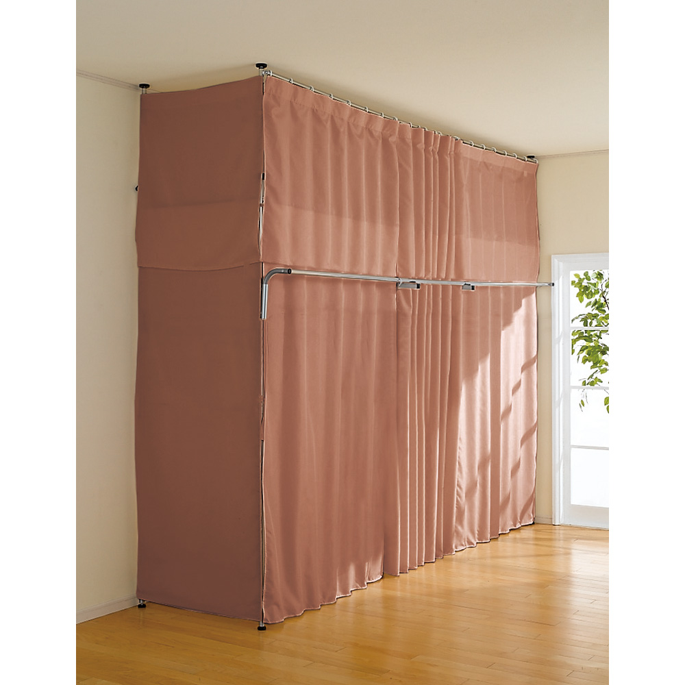 突っ張りハンガー用サイドカーテン ロータイプ用・幅80cm クローゼットハンガー カバー 衣類収納 531224