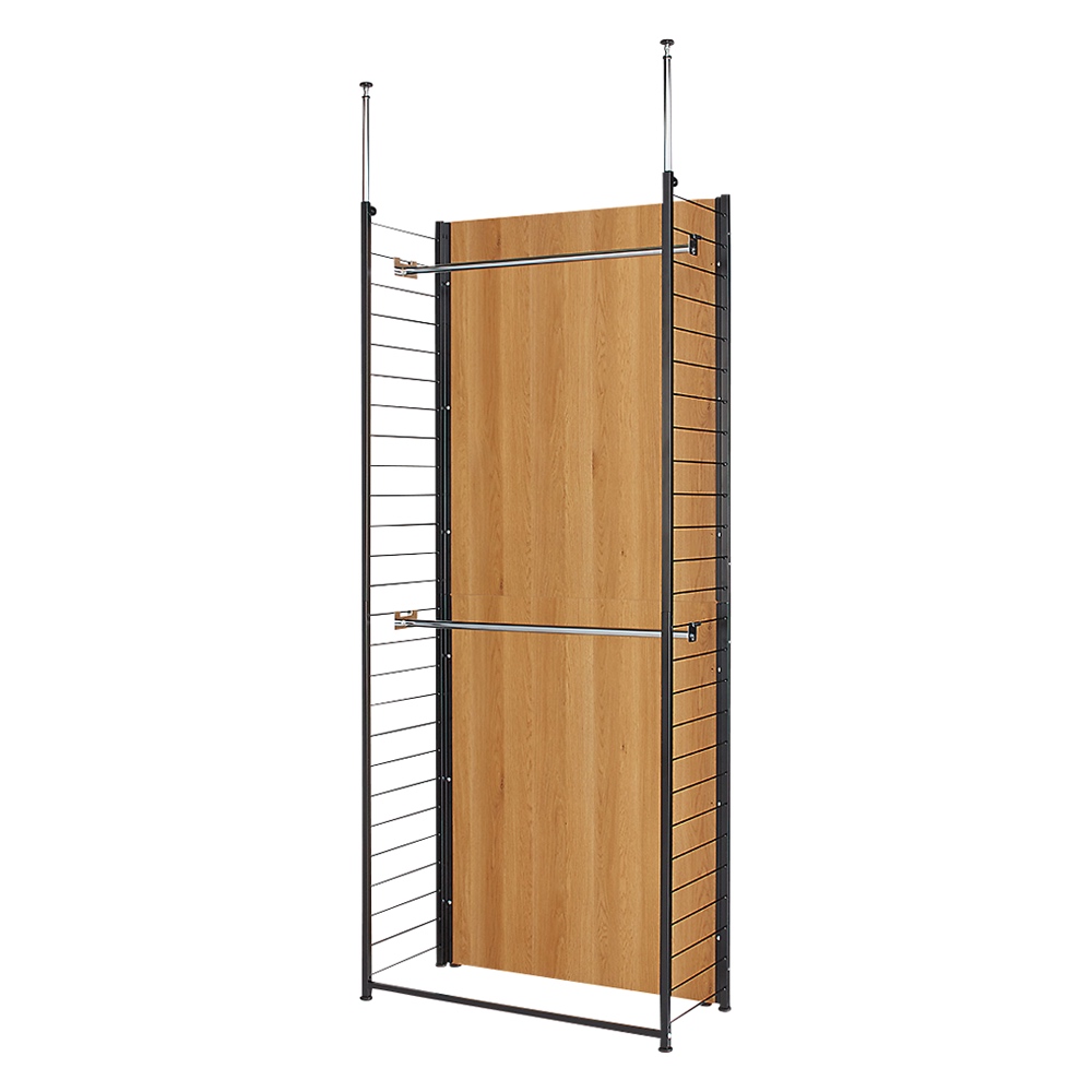 ブルックリン風間仕切り収納 ハンガー2段 幅90cm パーテーション 間仕切り リビング収納 531404