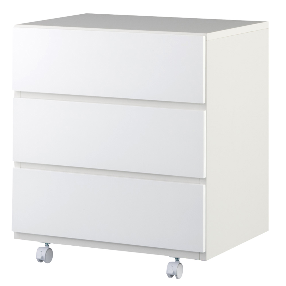 奥行46cmキャスター付きツヤツヤチェスト 幅60cm・3段 押入れ クローゼット収納 衣類収納 531910