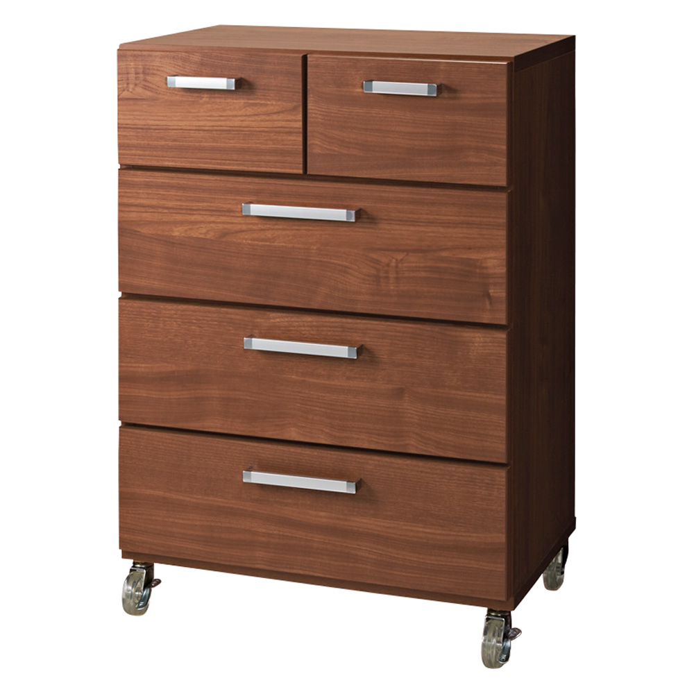 キャスター付きモダンクローゼットチェスト 4段・幅60cm 洗面所収納 隙間収納 トイレ 洗面所 ランドリー収納 531934