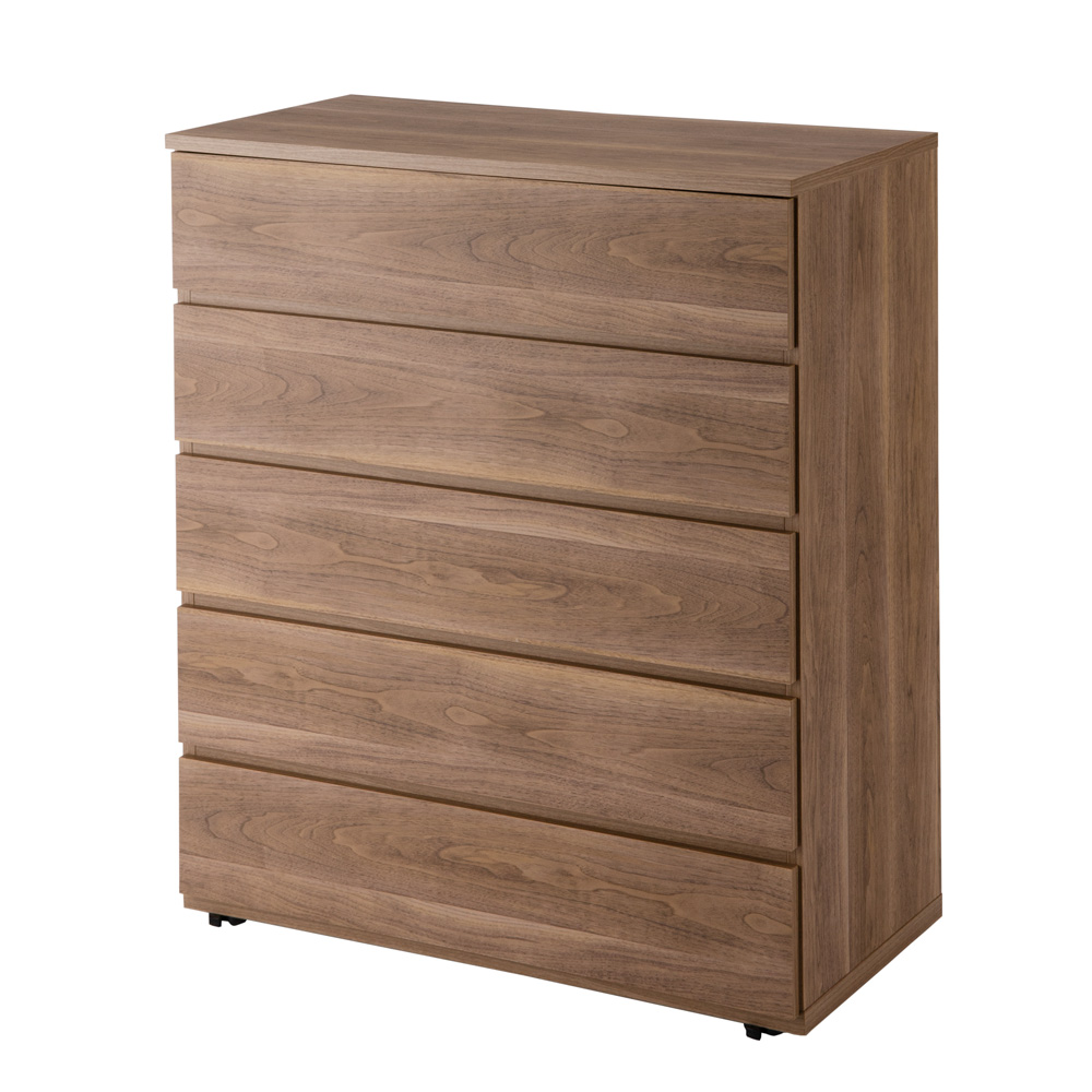 収納量でも奥行が選べる隠しキャスター付きチェスト 5段・高さ105cm幅90cm奥行45cm 押入れ クローゼット収納 衣類収納 532006