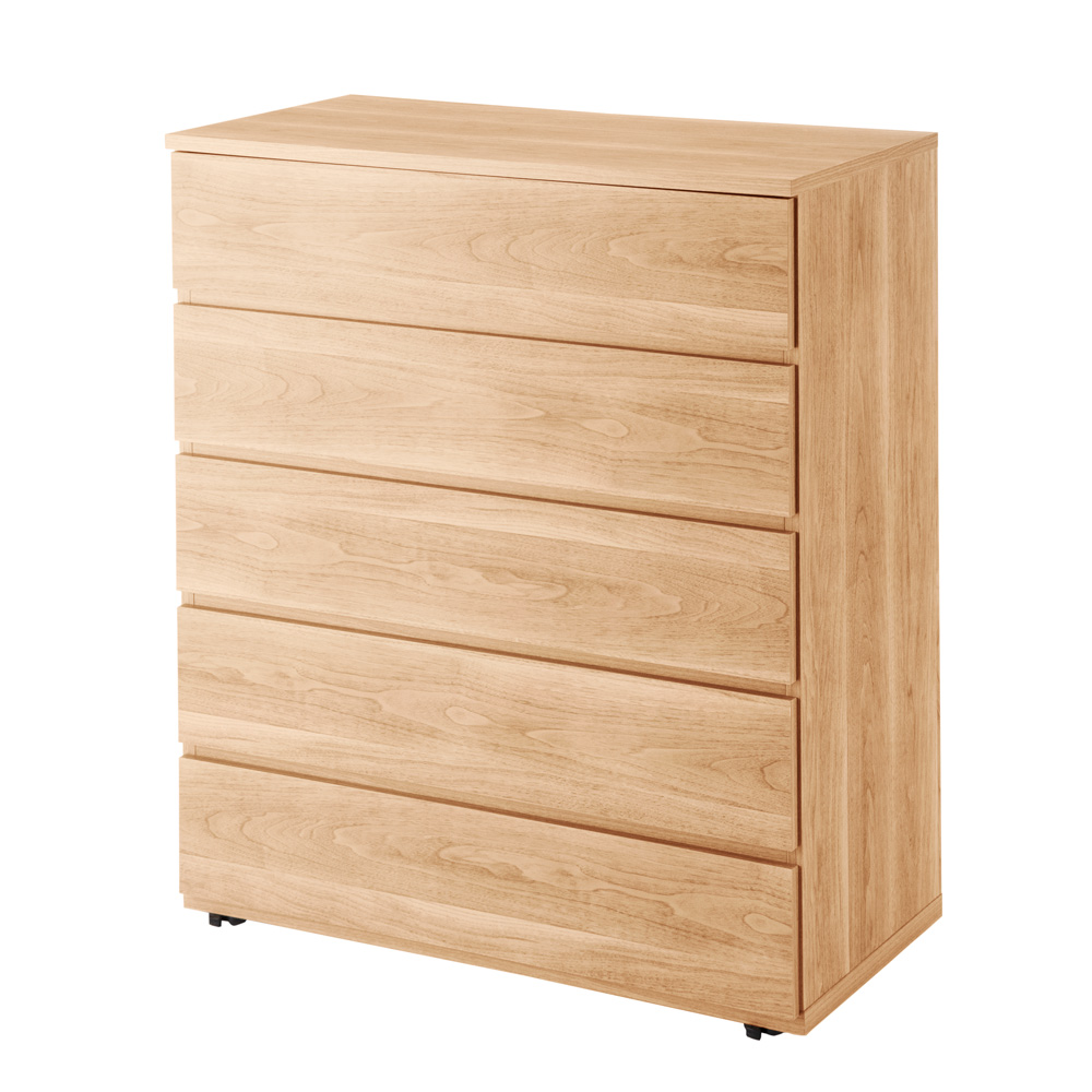 収納量でも奥行が選べる隠しキャスター付きチェスト 5段・高さ105cm幅90cm奥行45cm 押入れ クローゼット収納 衣類収納 532006