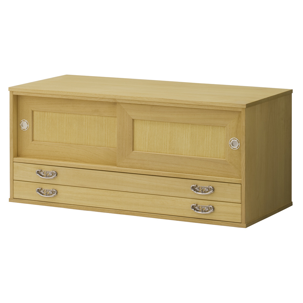 【本格派の着物収納】総桐着物収納ユニットタンス 上台引き戸タイプ 高さ45cm タンス 衣類収納 532035