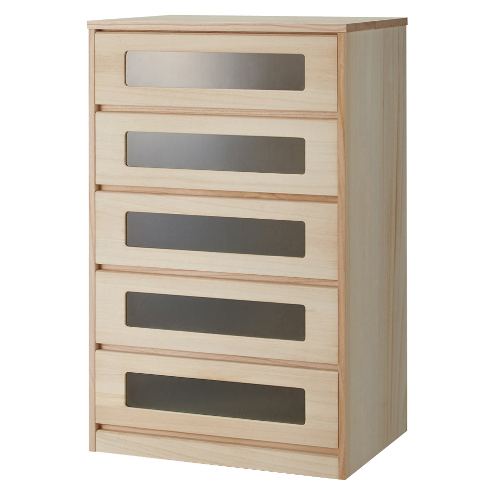 ブティックのような モダン桐クローゼットチェスト 幅58cm・5段 押入れ クローゼット収納 衣類収納 532042