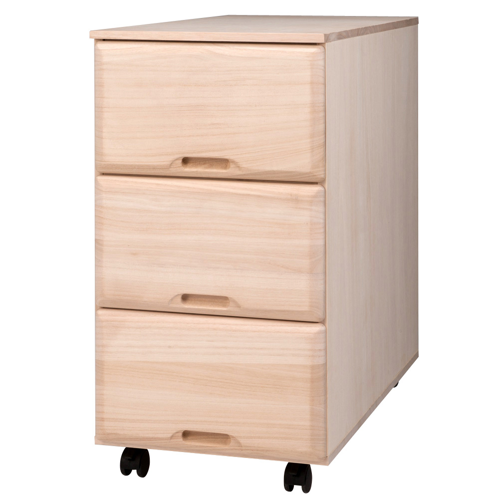 【衣類に優しい押し入れ収納】総桐スライドレール 押し入れタンス スリム 3段・高さ75cm 押入れ クローゼット収納 衣類収納 532119