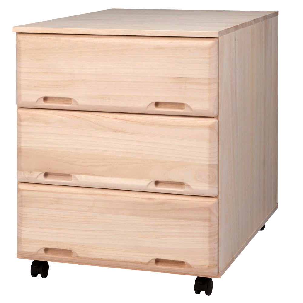 【衣類に優しい押し入れ収納】総桐スライドレール 押し入れタンス ミドル 3段・高さ69cm 押入れ クローゼット収納 衣類収納 532121