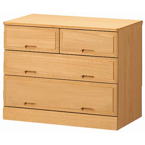 【日本製】北欧風総桐チェスト 幅75cm・3段(4杯) 押入れ クローゼット収納 衣類収納 532149