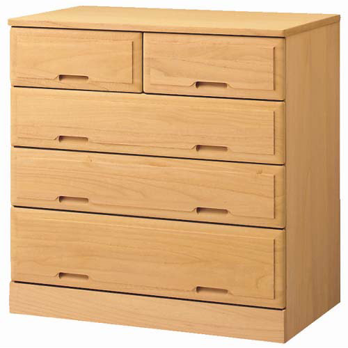 【日本製】北欧風総桐チェスト 幅75cm・4段(5杯) 押入れ クローゼット収納 衣類収納 532150