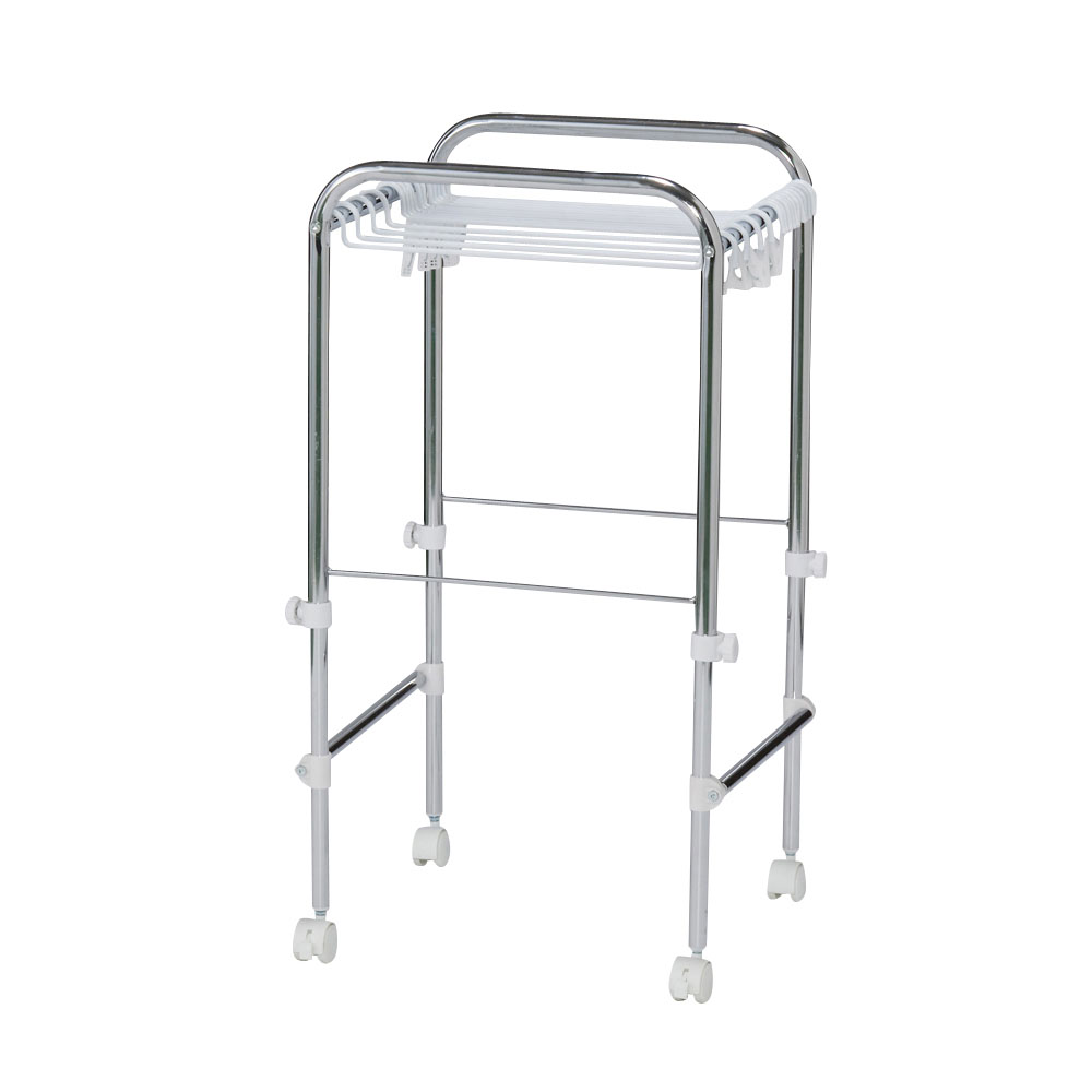 ジーパンもOK！頑丈スラックスハンガー 高さ伸縮式・15本掛け ハンガーラック パイプハンガー 衣類収納 532238