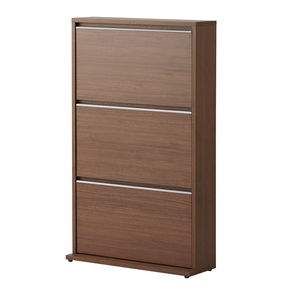 静かに閉まる薄型フラップシューズボックス シングル3段 幅70cm 下駄箱 シューズボックス 玄関収納 532514