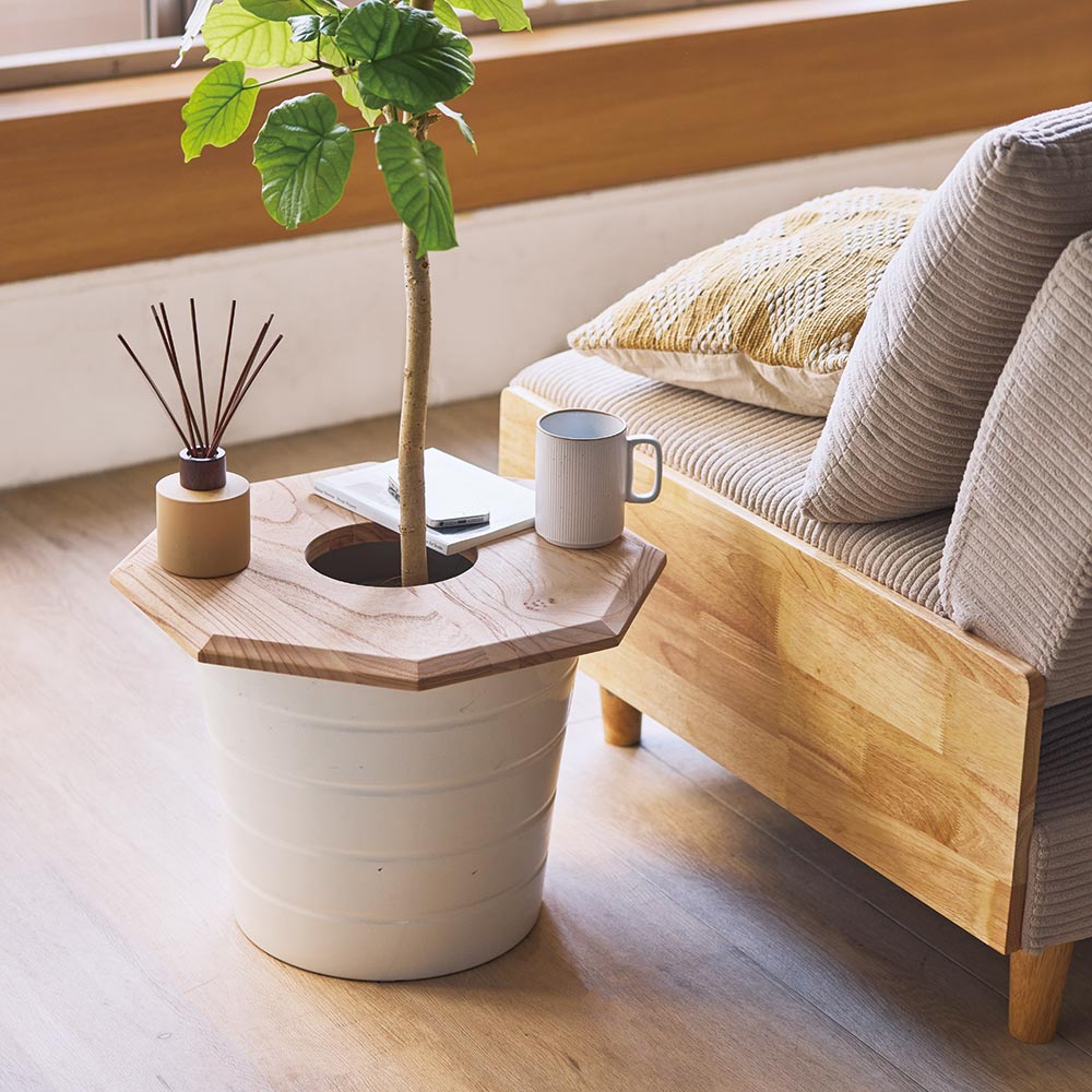 国産天然木プランター天板 センダン 八角形（径30cm・径45cm