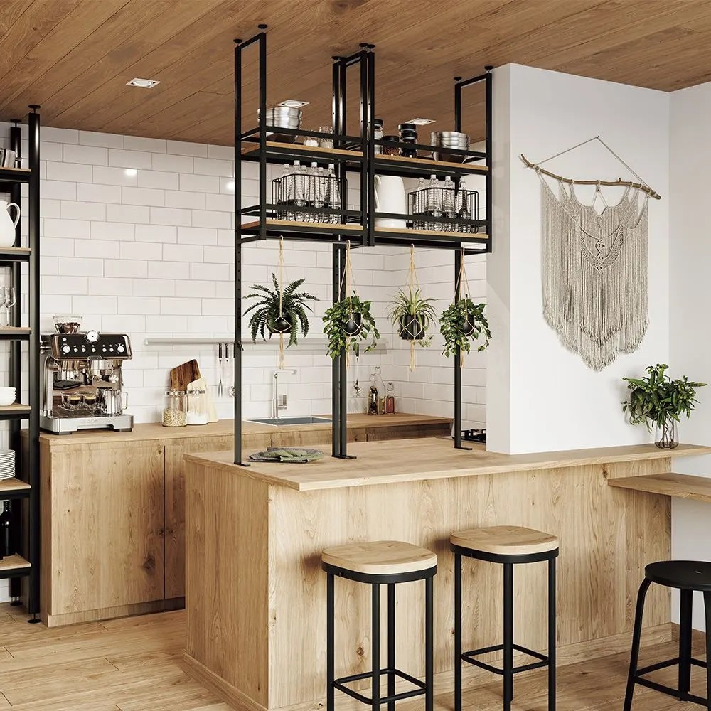 LOWYA キッチンボード Walsh 食器棚 キッチン収納 家具 LOWYA Walsh ホワイトブラック キッチンボード食器棚キッチン収納