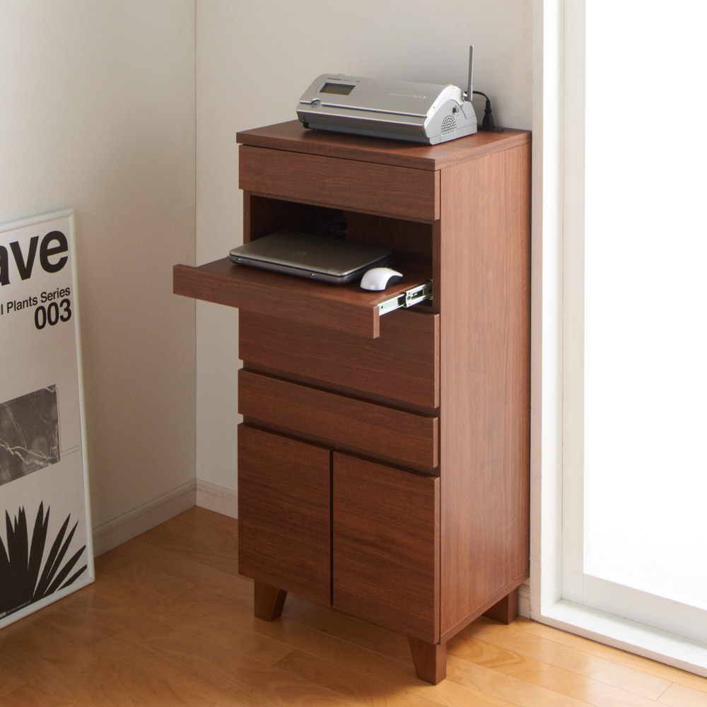 プリンターも置けるオールインワン収納引き出しFAX台 幅45cm 通販