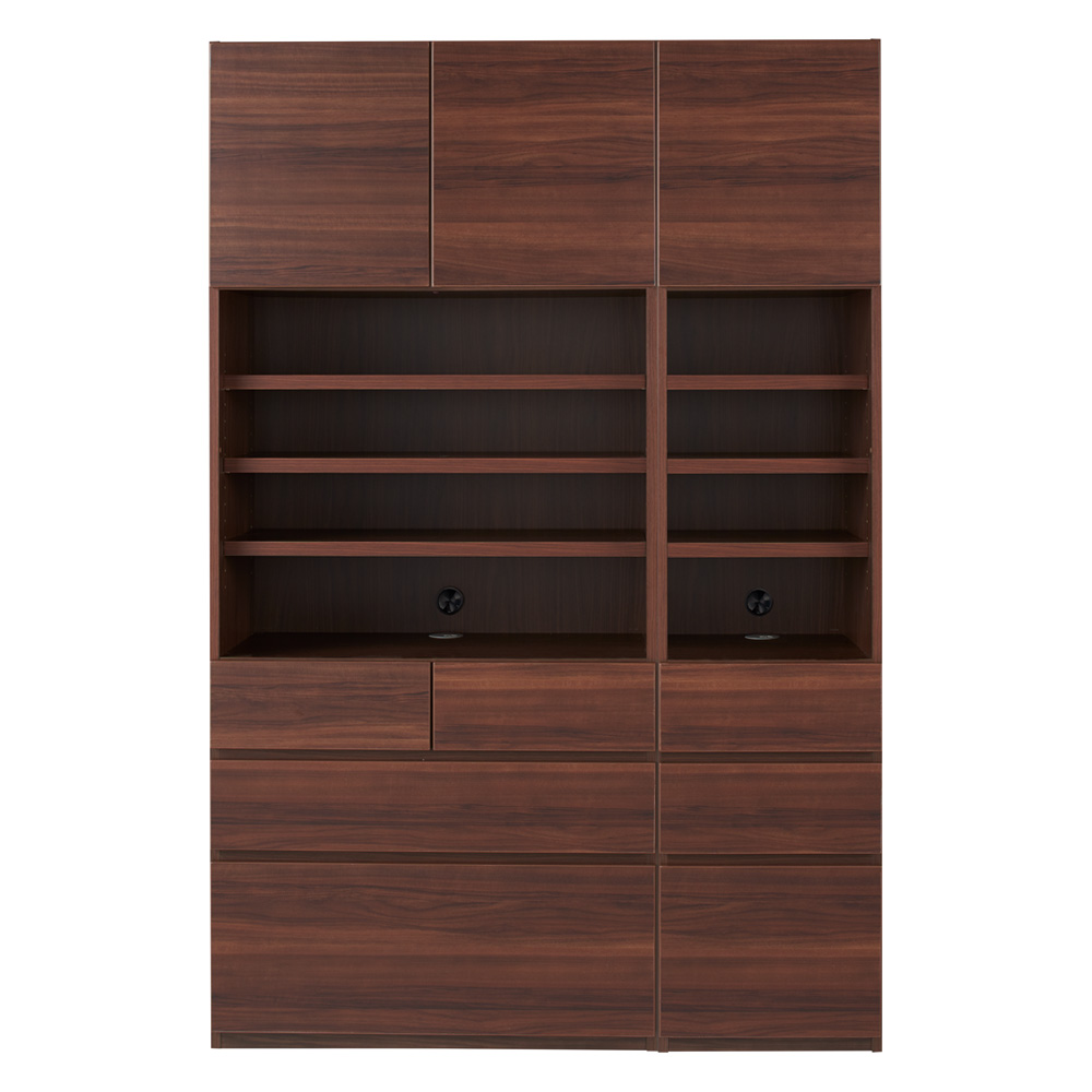 奥行44cm 生活感を隠すリビング壁面収納シリーズ 収納庫 オープン引き出しタイプ 幅120cm リビング壁面収納 壁面収納 システム収納 530614