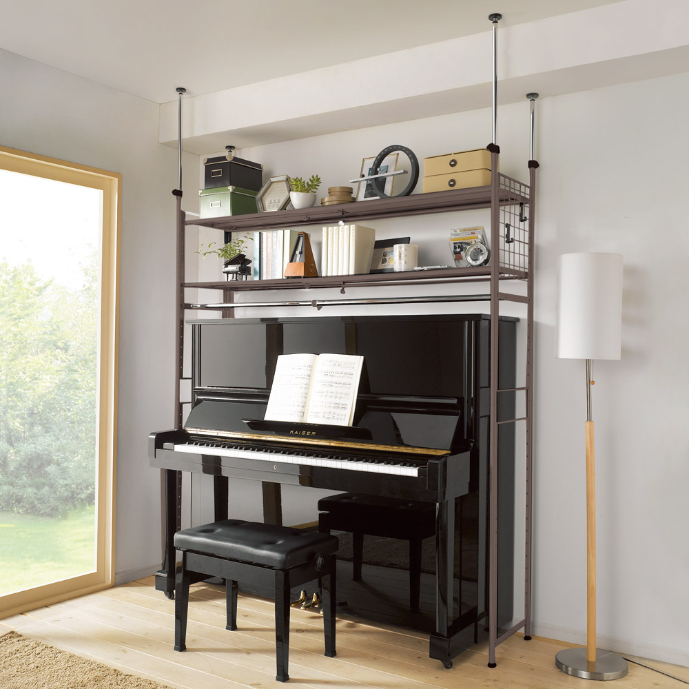 頑丈フレキシブル伸縮ラック 突っ張り式・幅103-160cm クローゼットハンガー カバー 衣類収納 531104