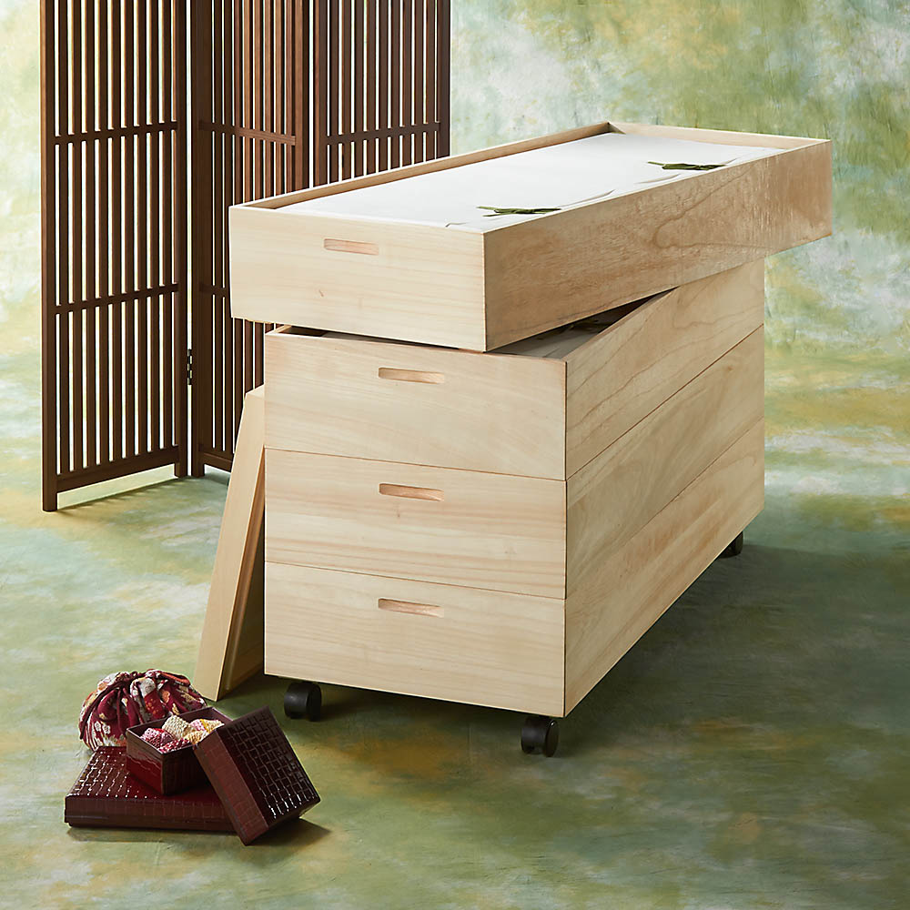 総桐衣装ケース 幅95.5cmタイプ 4段(深4) 収納ボックス 小物収納 フリーボックス 532116