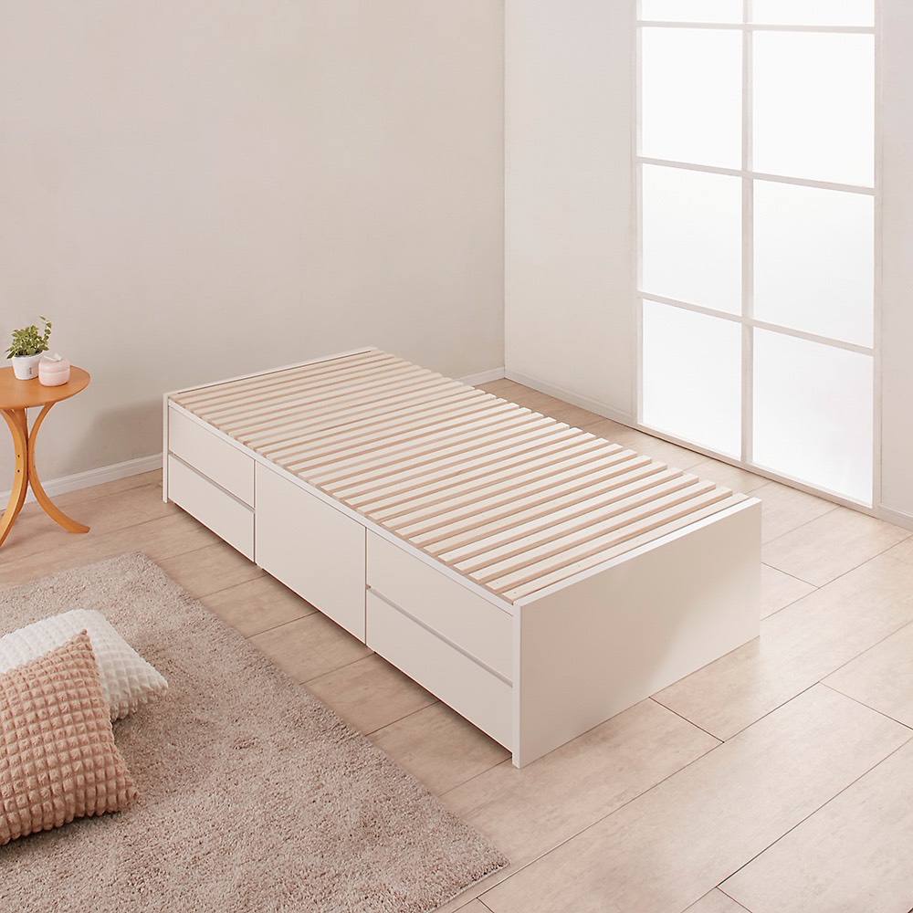 ≪ダブル≫ 日本製の引き出しチェストベッド 大量収納引き出しすのこタイプ ヘッドレスタイプ（フレームのみ） ベッドフレーム ベッド 540312