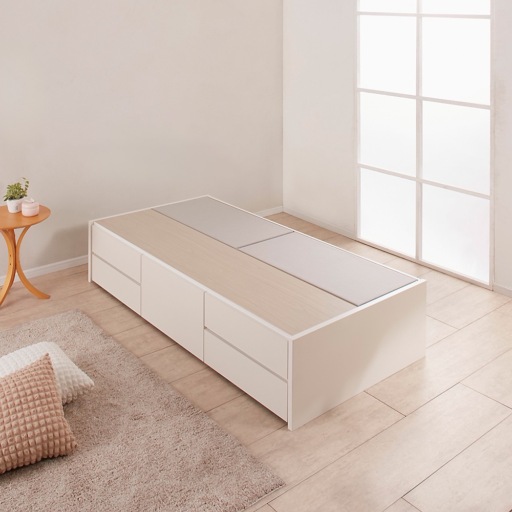 ≪セミシングル≫ 日本製の引き出しチェストベッド 引き出し収納タイプ ヘッドレスタイプ（フレームのみ） ベッド 540372