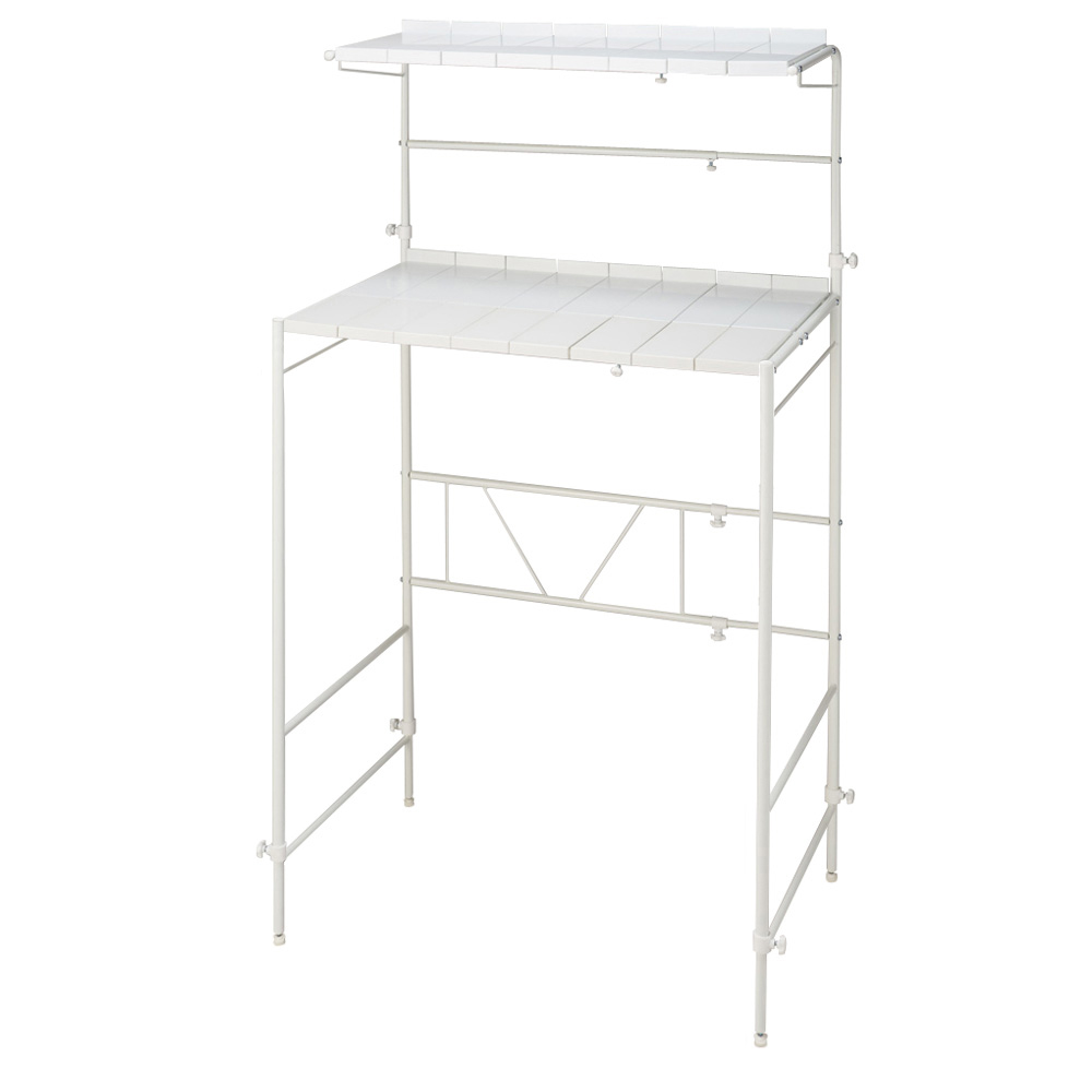 32cmまでの段差対応 奥行たっぷりランドリーラック 棚2段 洗濯機ラック ランドリーラック 洗濯用品 物干し 541506