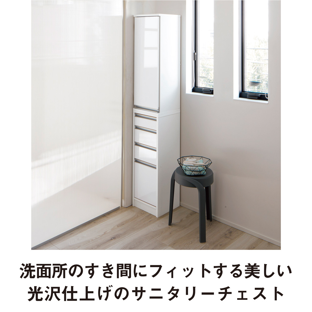 6054 光沢仕上げダブルステンすき間ロータイプ　幅45 幅35奥行55高さ85cm］ダブルステンレス天板隙間収納庫 日本製