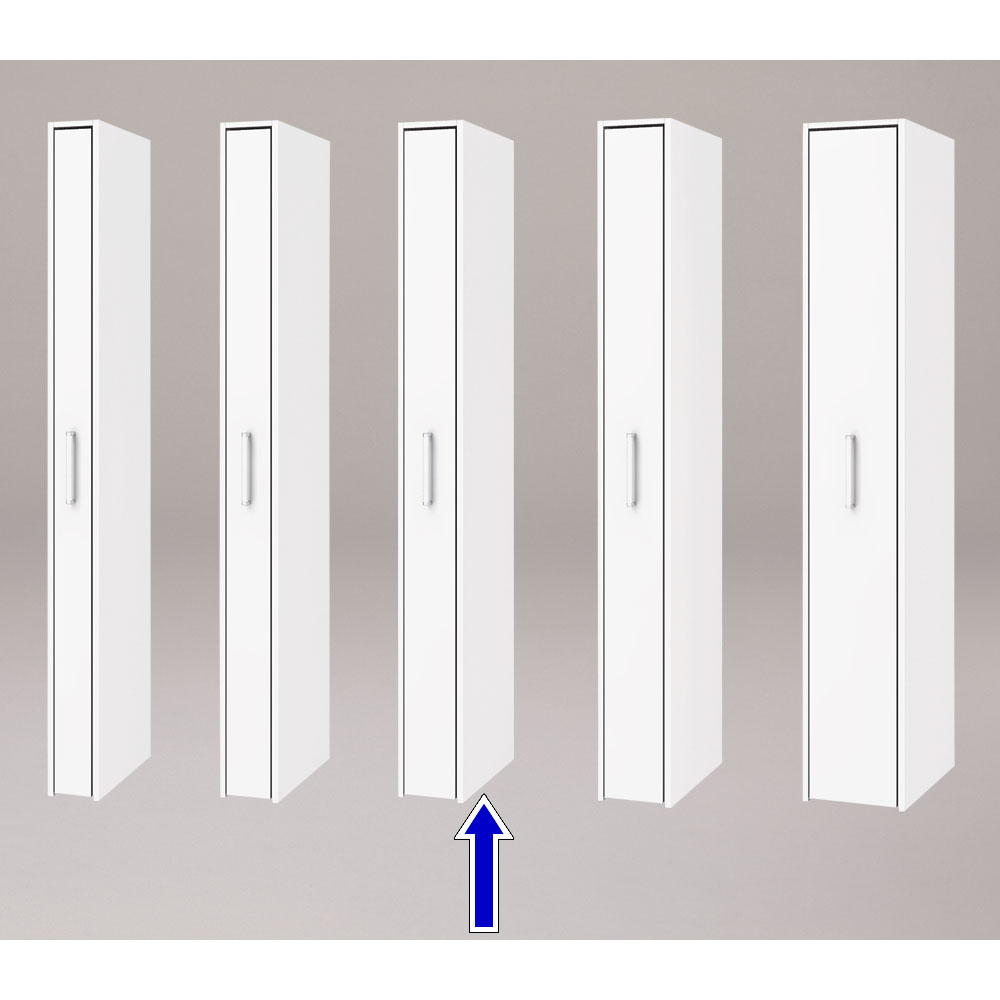 ボックス付きリバーシブル すき間収納庫 幅19奥行47cm 洗面所収納 隙間収納 トイレ 洗面所 ランドリー収納 541615
