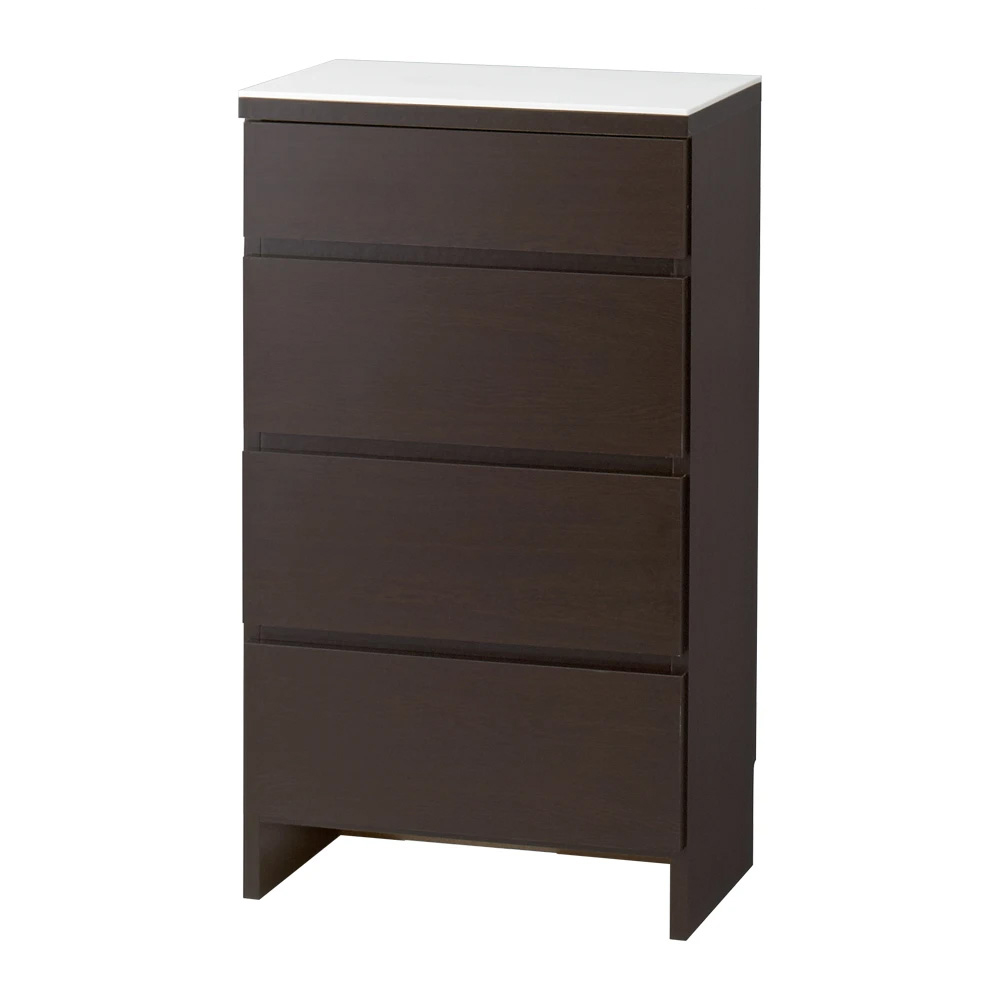 人工大理石天板の薄型ランドリーチェスト 幅45cm奥行30cm高さ80cm 洗面所収納 隙間収納 トイレ 洗面所 ランドリー収納 541627