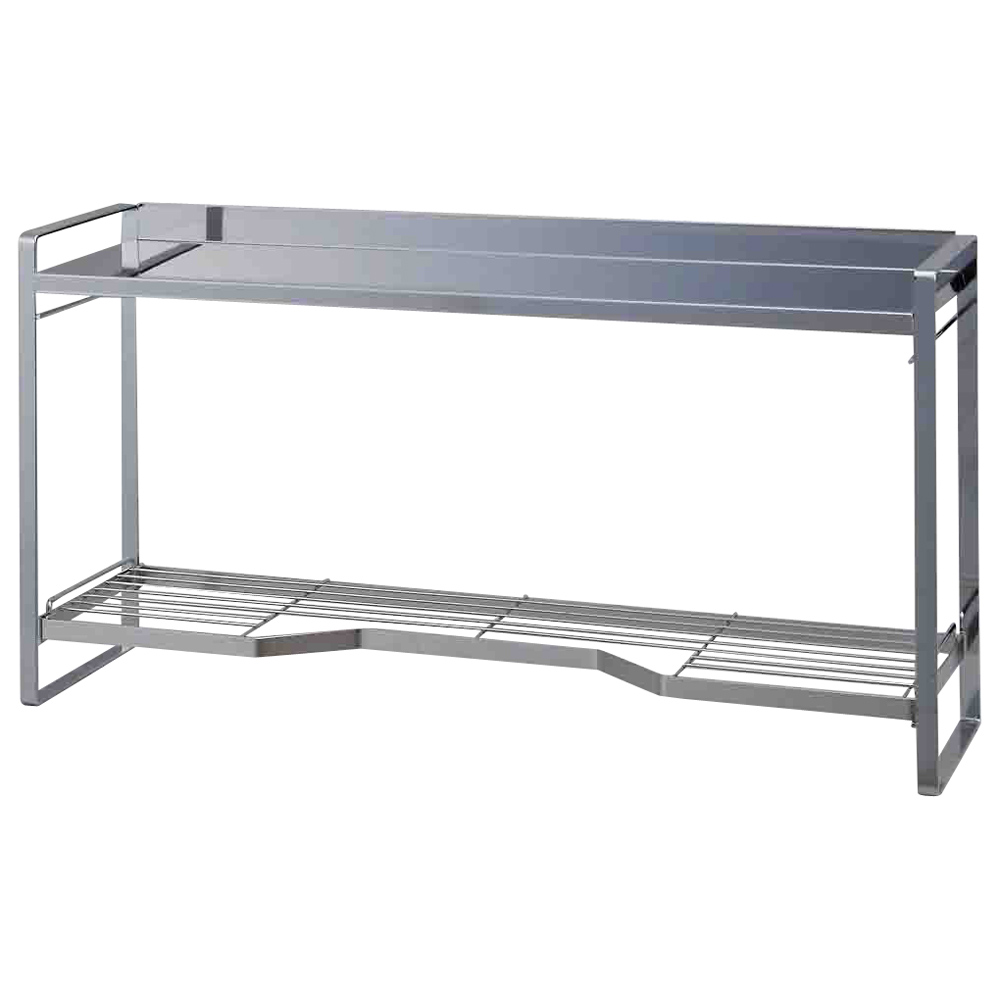 ステンレス棚板コンロ奥ラック 2段・幅67.5cm（対応コンロサイズ幅60cm） コンロ周り収納 キッチン用品収納 542320