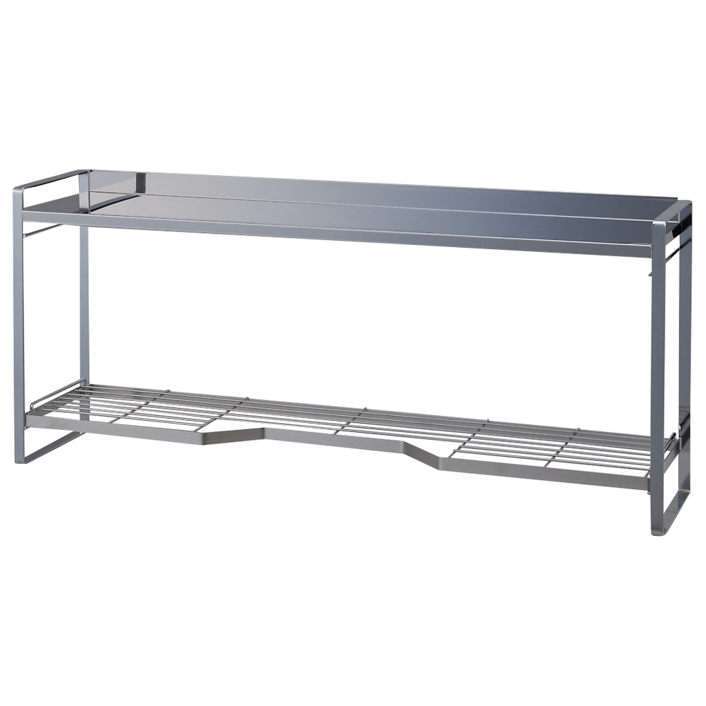 ステンレス棚板コンロ奥ラック 2段・幅81.5cm（対応コンロサイズ幅75cm） コンロ周り収納 キッチン用品収納 542321