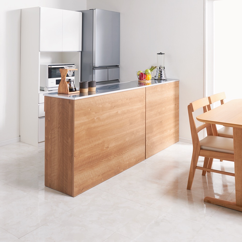 ディノス ステンレストップ間仕切りカウンター　幅139cm ステンレストップ下段オープン 間仕切りカウンター 幅139cm 通販