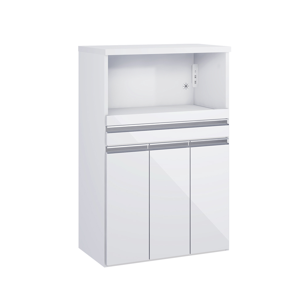 ふた自動開閉ゴミ箱付き家電収納庫 ミドルタイプ・2分別 幅51.5cm高さ113.5cm キッチン 分別 ダストボックス 542801