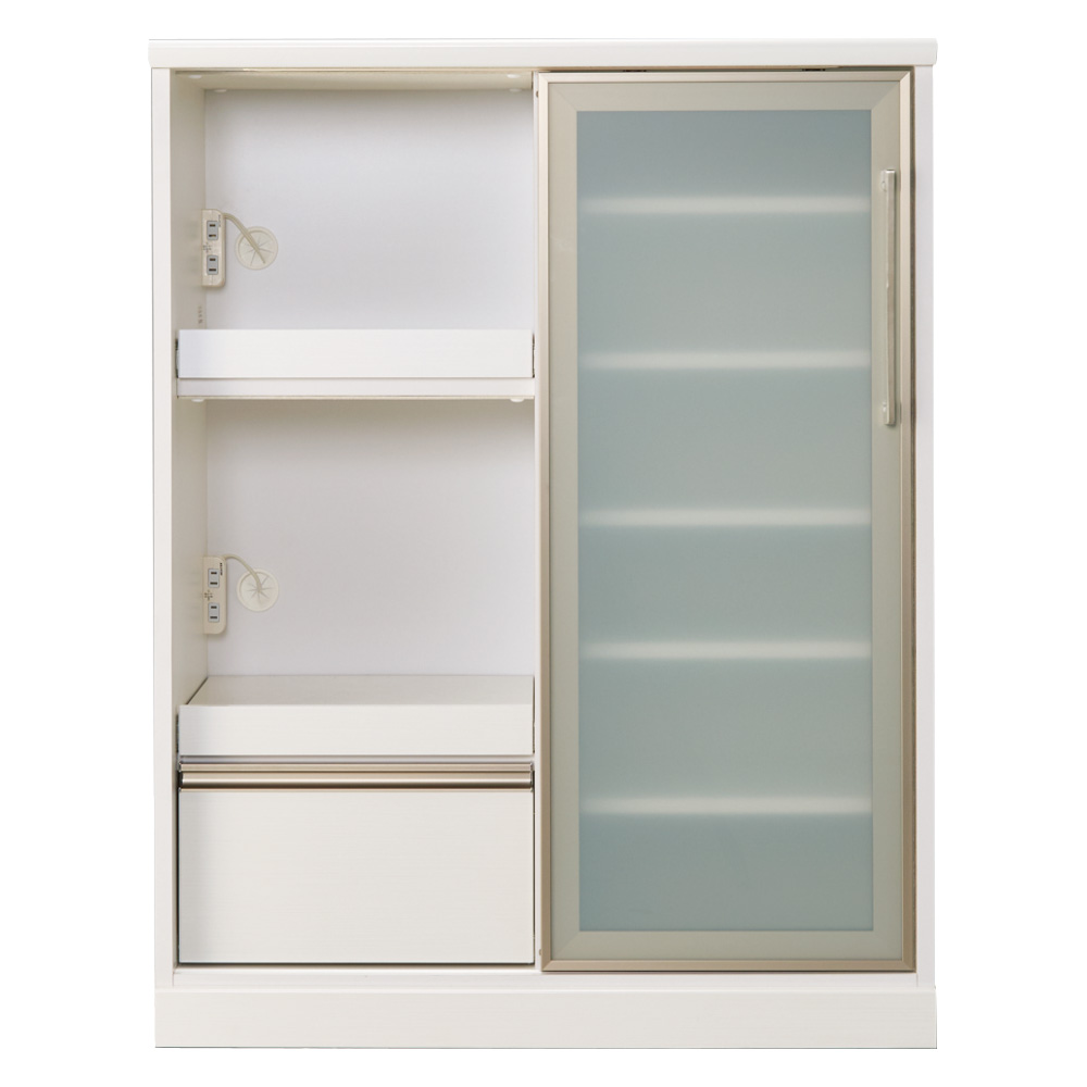 大型引き戸ハイカウンター 幅90cm キッチンカウンター キッチン収納 542823