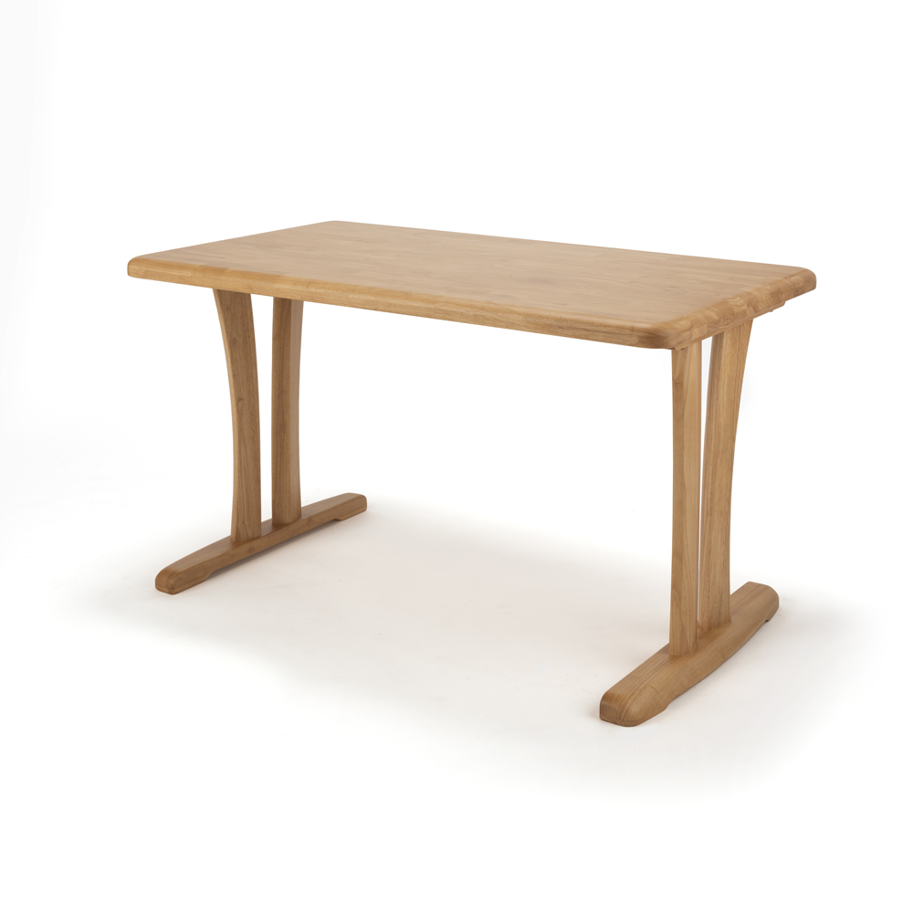 角丸優しいダイニングテーブル 2本脚 幅125奥行75cm ダイニングテーブル テーブル 543010