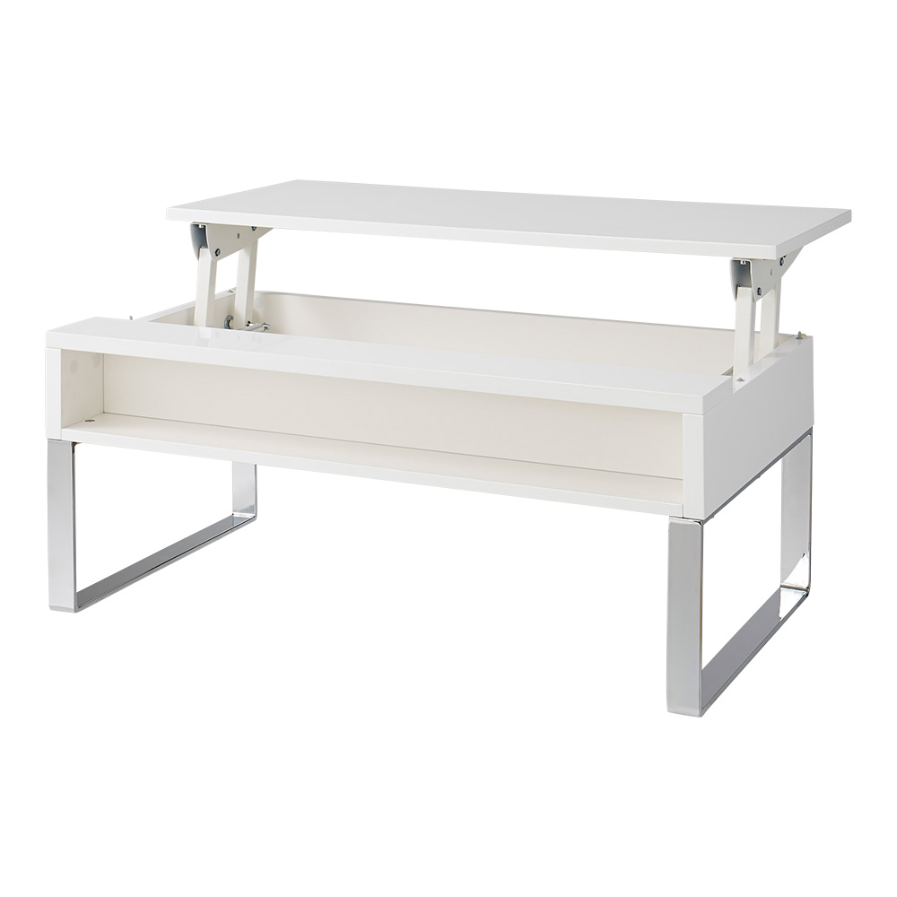 収納もたっぷり！腰かけながら使えるリフティングテーブル 幅110cm 昇降式 リフティングテーブル テーブル 543207