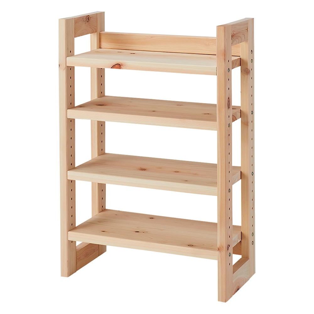 国産檜頑丈本棚 オープン 幅60高さ89cm ウッドラック 木製シェルフ 本棚 ラック シェルフ 543719