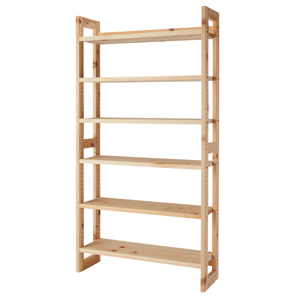 国産檜頑丈本棚 オープン 幅100高さ190cm ウッドラック 木製シェルフ 本棚 ラック シェルフ 543724