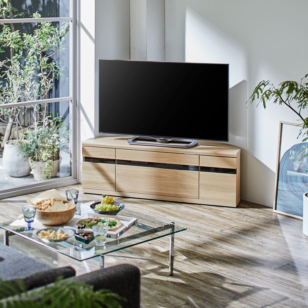 キャスター付きコーナーテレビ台 幅150高さ44cm ロータイプ