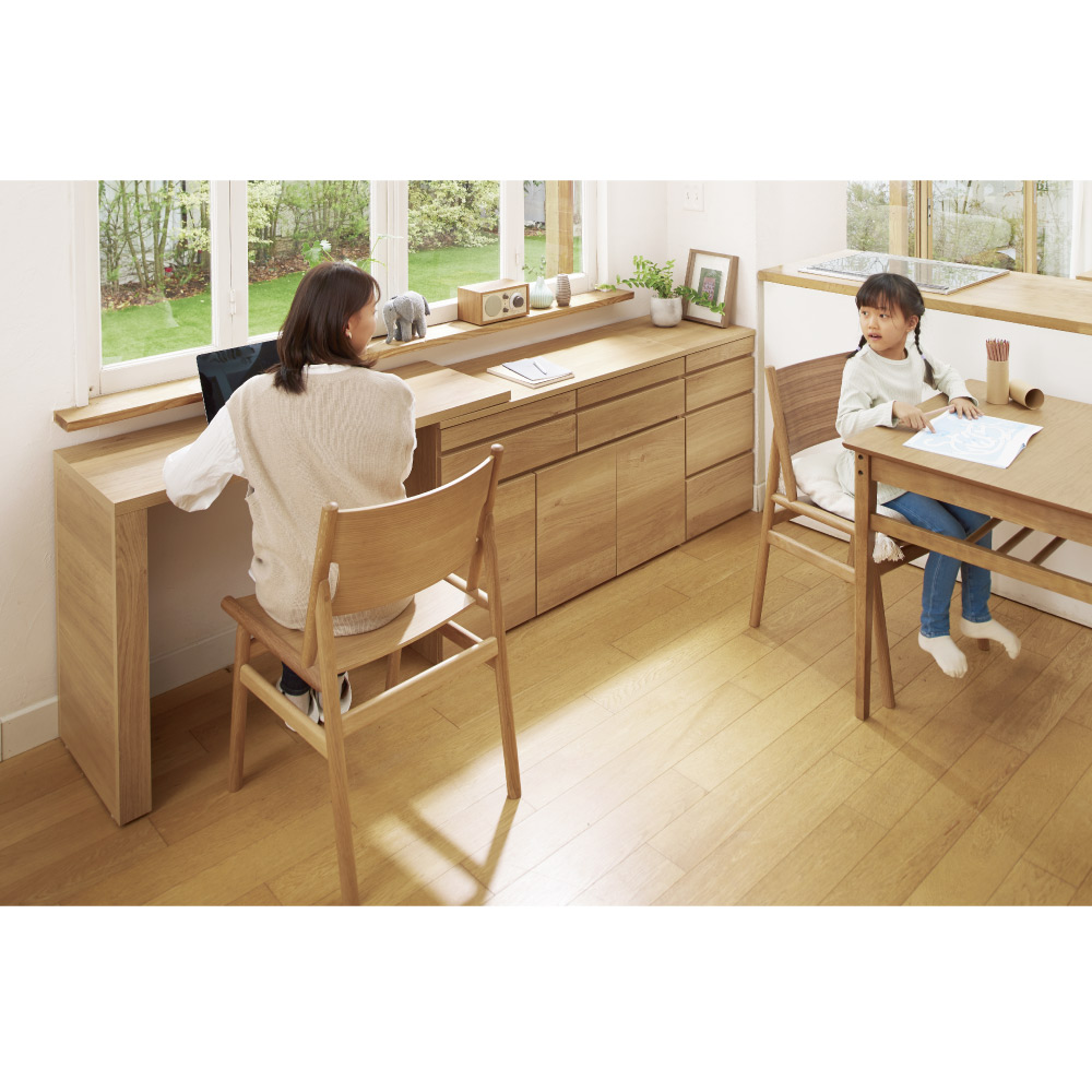 伸長式デスク＆キャビネット 幅77.5〜137cm ディノスANAmall店