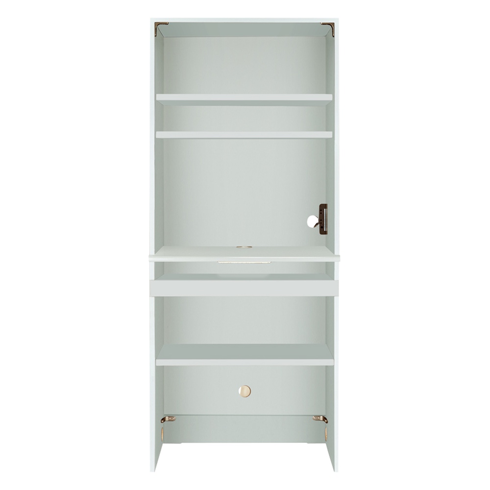 狭い場所でも収納たっぷり引き戸壁面収納シリーズ PCデスク 幅75.5cm パソコン PC ワーク 袖机 机 544610