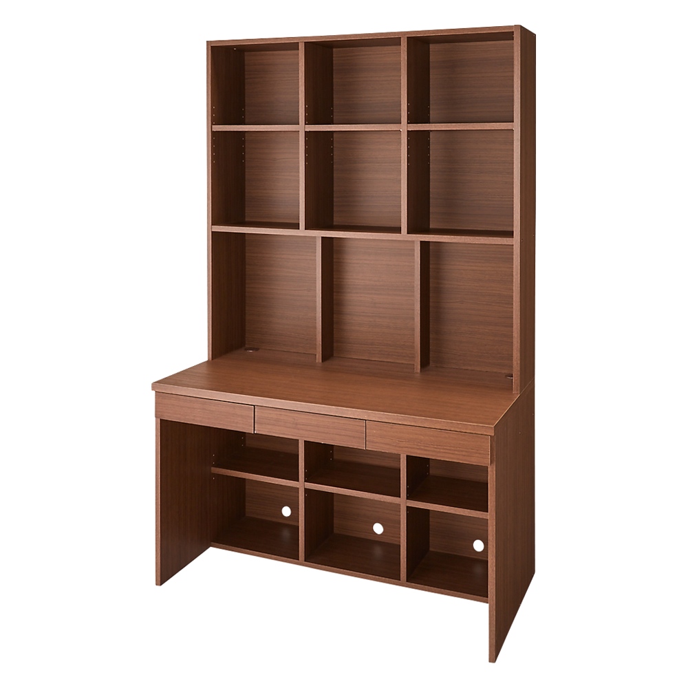 A4ファイルもたっぷり収納 天板ひろびろ本格派デスク 幅120cm高さ195cm オフィス 事務 書斎机 机 544638