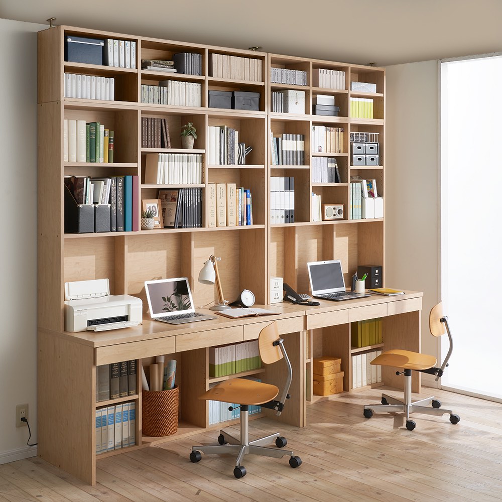 天板ひろびろ本格派デスク用上置き 幅150cm本体高さ40cm 突っ張り収納 ラック 本棚 シェルフ 544642