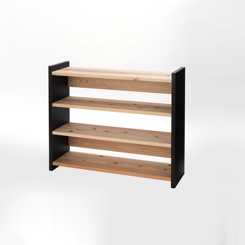 杉天然木棚のスタイリッシュ頑丈ラック 幅110cm奥行33cm高さ90cm ウッドラック 木製シェルフ 本棚 ラック シェルフ 544903