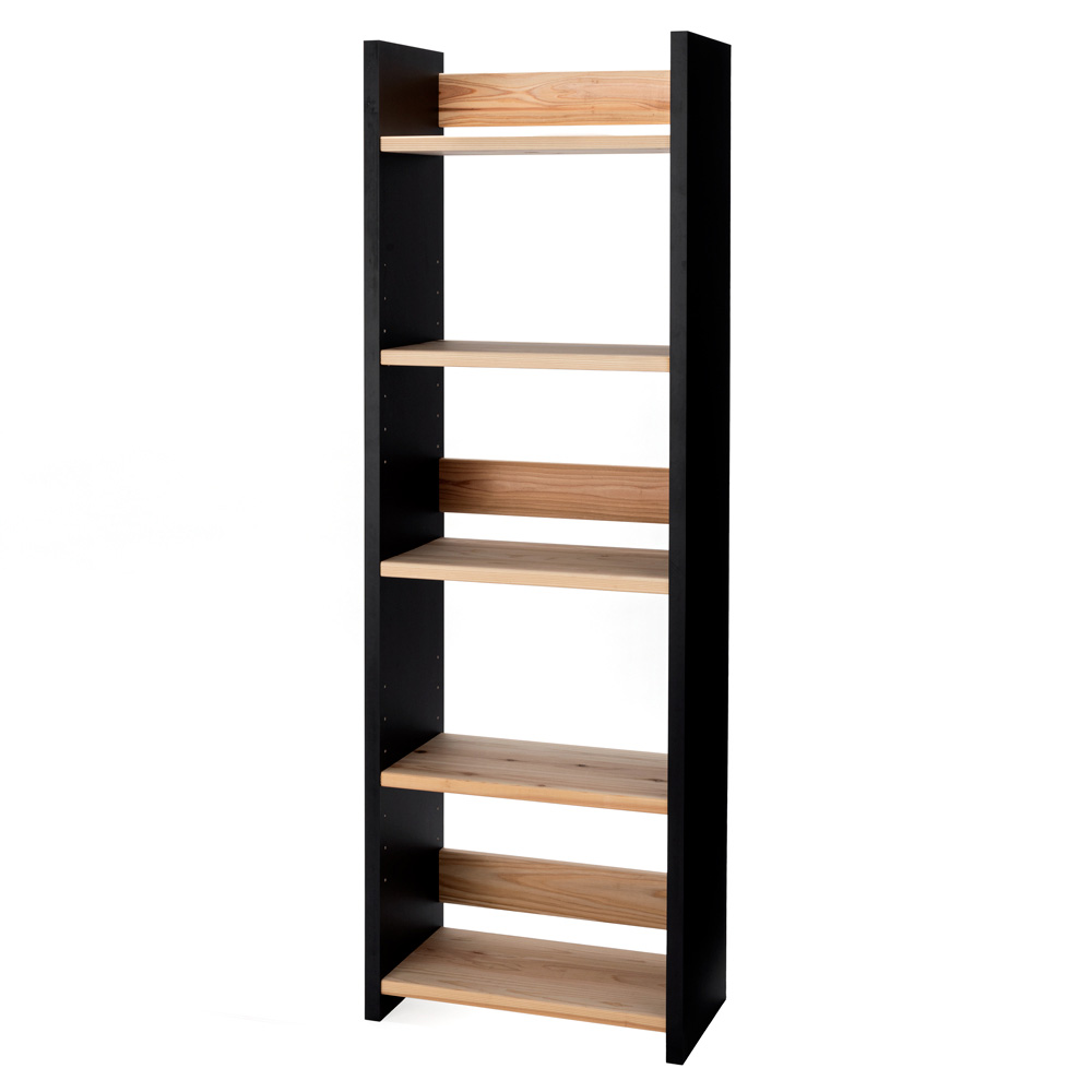 杉天然木棚のスタイリッシュ頑丈ラック 幅60cm奥行33cm高さ180cm ウッドラック 木製シェルフ 本棚 ラック シェルフ 544913