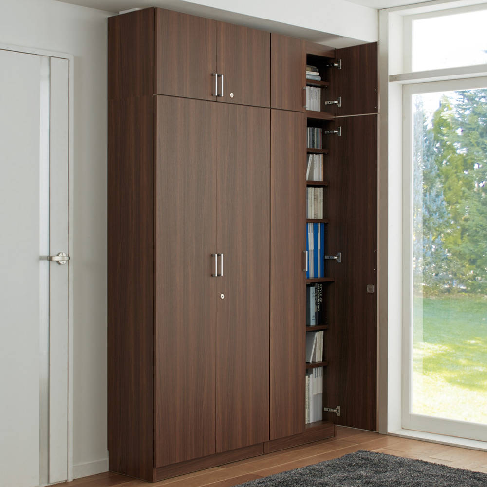 鍵付き本棚ハイタイプ 幅80奥行45高さ180cm 本棚 ブックシェルフ 書棚 ラック シェルフ 545057